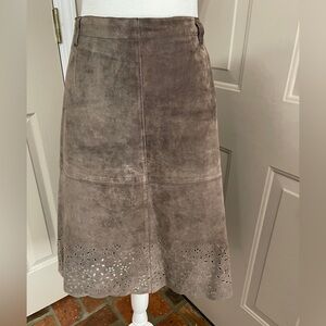 Isaac Mizrah for Target chocolate brown suede midi skirt. Size 8.